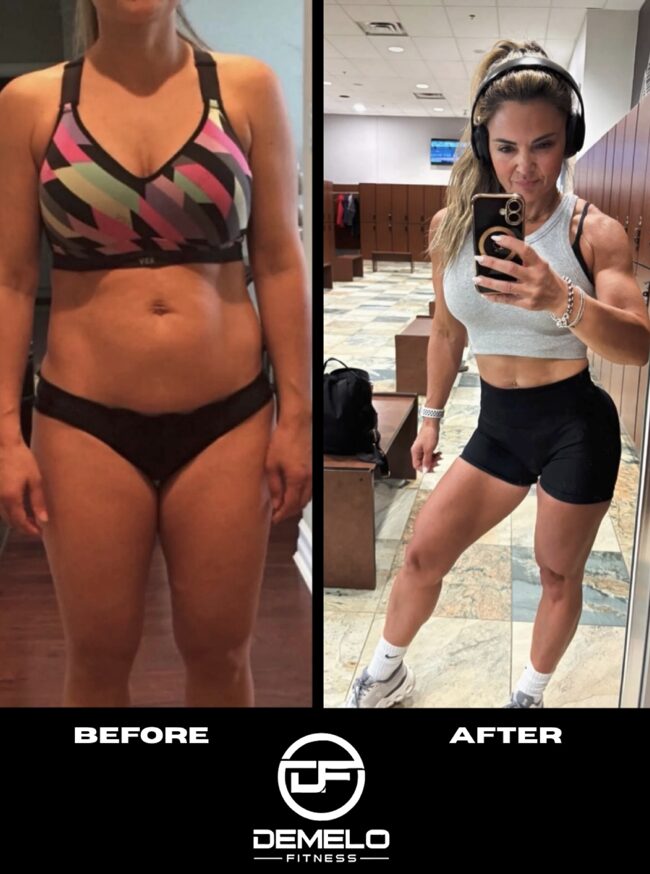 Real DeMelo Fitness member before and after transformation